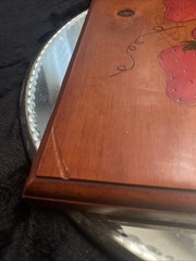 MCM Hand Painted And Signed Strawberry On Wooden Panel