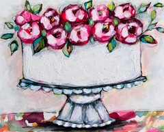 Original art paintings Title: „Celebrate You “ Birthday Cake Painting