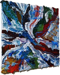 ORIGINAL OIL█PAINTING VINTAGE ART█SIGNED IMPRESSIONIST POP█ABSTRACT NATURE DECO