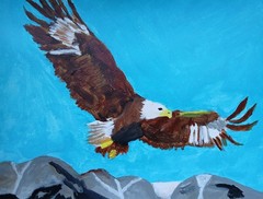 ABSTRACT/EXPRESSIONISM Soaring Eagle 11×14 Modern Street ART Colorful Painting