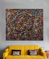 Jackson Pollock style￼￼ Canvas painting￼ 72” X 60”Abstract,Modern,XL, Landscape￼