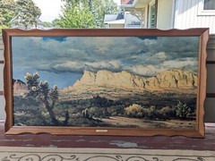 Robert Wood „Desert Vista“ Reprint Wooden Framed 51-1/2″ x 27-1/4″
