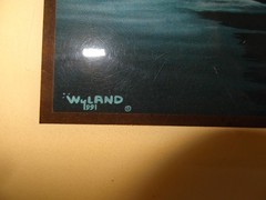 Robert Wyland Whaling Wall 1991 Glazed Ceramic Tile – Signed – 12″L x 12″W
