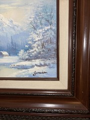 Jamison Snowy Winter Landscape Oil Painting – Signed And Framed 8″x10″(16″x18″)