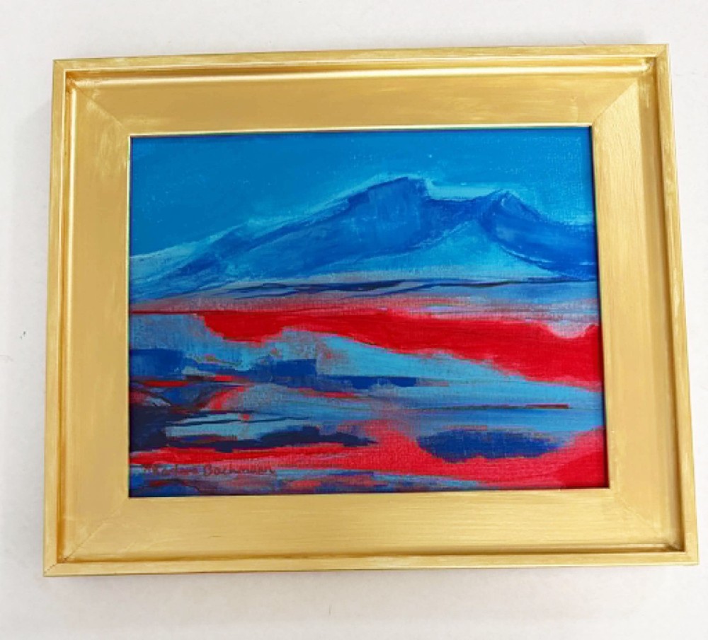 Original Painting Handmade One of a Kind Wall Art Abstract Landscape Framed