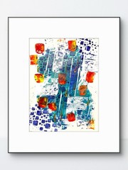 Original Abstract 9×12 Paper Ink Handmade Signed Fine Wall Art Decor 22