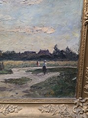 Antique painting. Artist Ernst Gentzel Germany .Impressionism: A Double Painting