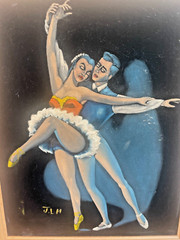 Vintage Ballet Couple/pair On Velvet