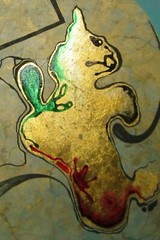 Contemporary Art Abstract Painting Minimalist Original Signed Artist Golden Leaf