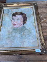 English Mid Century Framed Oil Painting Portrait of a Lady Signed by Bracciale