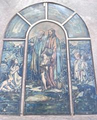 Antique Stained Glass Window Design Art Watercolor Painting Church Jesus Life