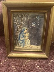 Vintage K. Sarli Water Color Painting Religious 5”X6 1/2” Framed