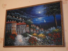 Oil Painting Italian Landscape Cinque Terre Manarola Wooden Canvas