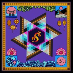 Year of the Dragon | Chinese Zodiac Abstract Original Artwork, 19×19, unframed