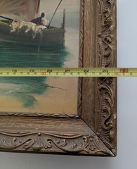 Vintage Original Oil Painting European Sail Boats Signed By Artist T Mari 16×20