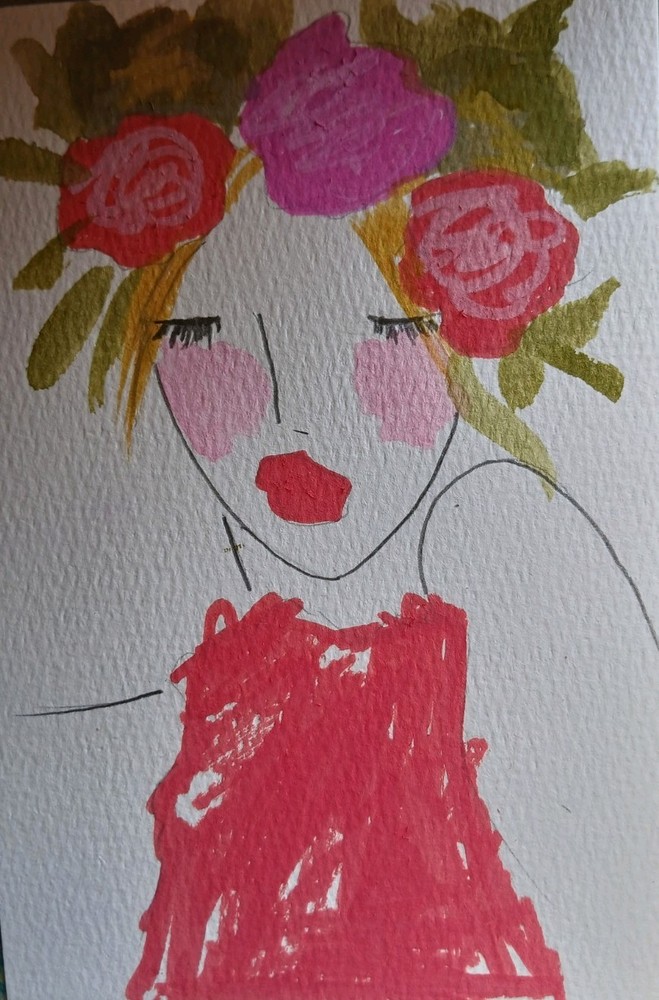 Original Abstract Painting 4x6in
