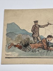 ANTIQUE ART DECO PAINTING ILLUSTRATION JOSEPH KRAEMER LISTED MOUNTAIN VIEW MEN