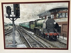 VINTAGE TRAIN PAINTING RAILROAD REALISTIC REALISM ILLUSTRATION ORIGINAL MARSHALL