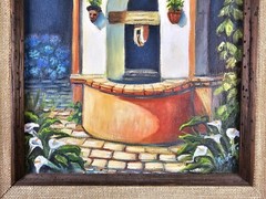 Vintage Original Signed Rubetta Ruben Tapia Oil Painting 18×15 Framed Art