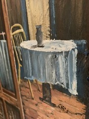 ORIGINAL SIGNED VINTAGE MARIEL CHAPOT LARGE FRENCH RESTAURANT OIL PAINTING