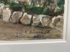 ::KÜSTE VON TROGIR JUGOSLAWIEN KROATIEN BEI SPLITT ANTIK 1955 SIGNIERT BÄUERLE
