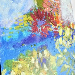 Original Abstract Art Acrylic Painting Floral Tracy Eau Claire Wood Panel 8×10″B