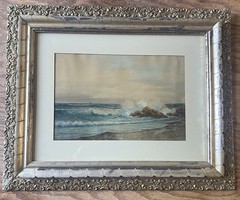 Antique William George (W.G) Russell seascape landscape Watercolor Painting 1900
