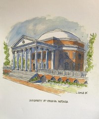 Hand Painted Watercolor Print – University of Virginia – Rotunda – Virginia