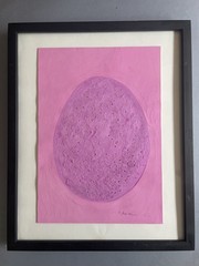 Lucio Fontana Original Painting Paper Pink Monochrome Concept Art Minimalist E88