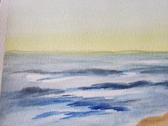 Original Watercolor Painting Ocean Landscape 12″×9″ Realistic