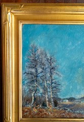 Antique American Impressionist Landscape Painting with Trees Ernest Meyer