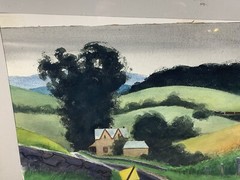 Original Doris Reynolds Watercolor Landscape Painting ~ Country Road