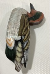 Wooden Duck Decoy Hand Painted In Vintage Style 19oz Blue Bill Folk Art