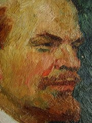 Ukrainian Soviet USSR Oil Painting impressionism Lenin child Portrait boy girl