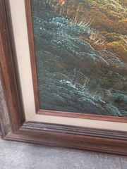 Vintage Signed Original Oil Canvas Painting Pastoral Framed PC Tomtow 24×36″