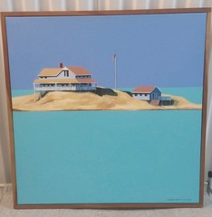 Barbara Breese Winbigler OOAK Wall Painting 25×25 Beach House Modern Framed Art