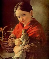 Ｏｉｌ　ｐａｉｎｔｉｎｇ Vasily Andreyevich Tropinin – Lovely little girl with her doll