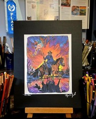 Dark Mountain Arts – Cowboy Horse Cavalry Hand Drawn and Signed Artwork Print