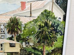 Florida Landscape Watercolor Painting Cedar Key 1967 by late J. Floyd Monk