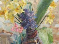 Oil painting Morning Ukrainian painter Unframed Decor original still life art
