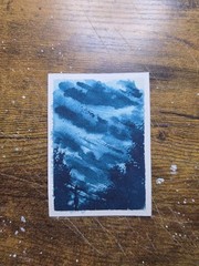 ACEO Original Watercolor Night Sky 2.5inx3.5in