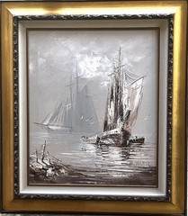Beautiful Framed Oil Painting Billy Wilder 28 3/4 x 32 3/4 F 19 1/2 x 23 3/4 P