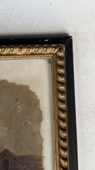 Rare 1891 Minnie Rankin Wyman painting „Mill at Ensenore“ on porcelain tile Rare