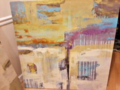 2 Stunning 40″ Abstract Graphic Art Giclee Wrapped Canvas-Chelsea Art Studio