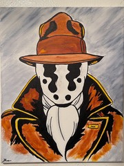 Seasoned Art Watchmen Rorschach comic book pin fan art canvas DC Comics Masked