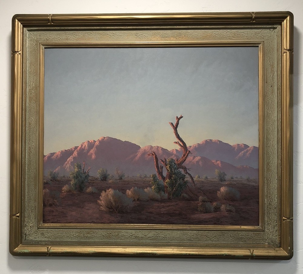 John W Hilton Original Oil Painting Signed IRON WOOD AT SUNDOWN