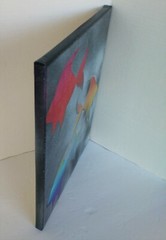 Abstract Painting of Angelfish , Rainbow Tropical Fish Art on 14×11 Canvas NWOT