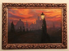 Charles Bridge In Prague Oil On Canvas Large Original Painting