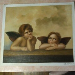 Raphael , Two Cherubs, 20″ x 24″, hand painted repro