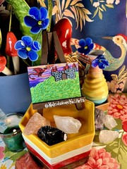 ACEO Original Art dragon castle sunset cottagecore whimsy by Kai Robin Courtney